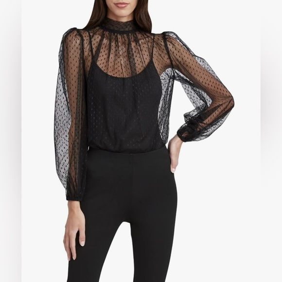 BCBGMAXAZARIA Women's XS Balloon
Sleeve Mock Neck Bodysuit - Picture 2 of 6